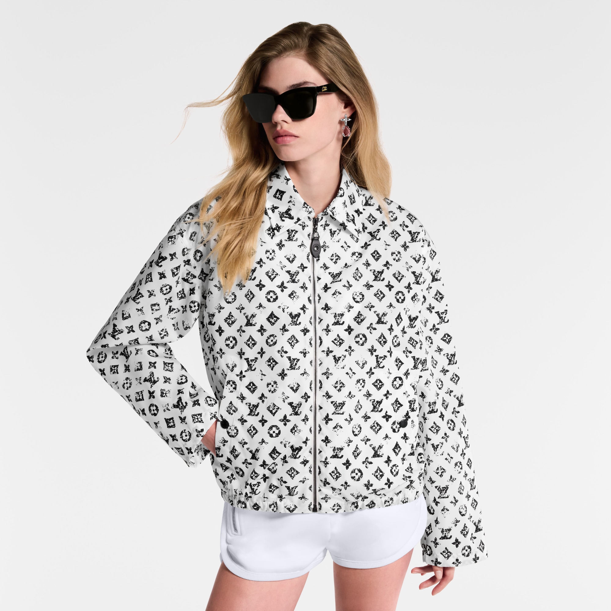 Women - Graphic Monogram Zip-Up Jacket  Women Ready-to-Wear Coats and Jackets | LOUIS VUITTON (Product zoom)