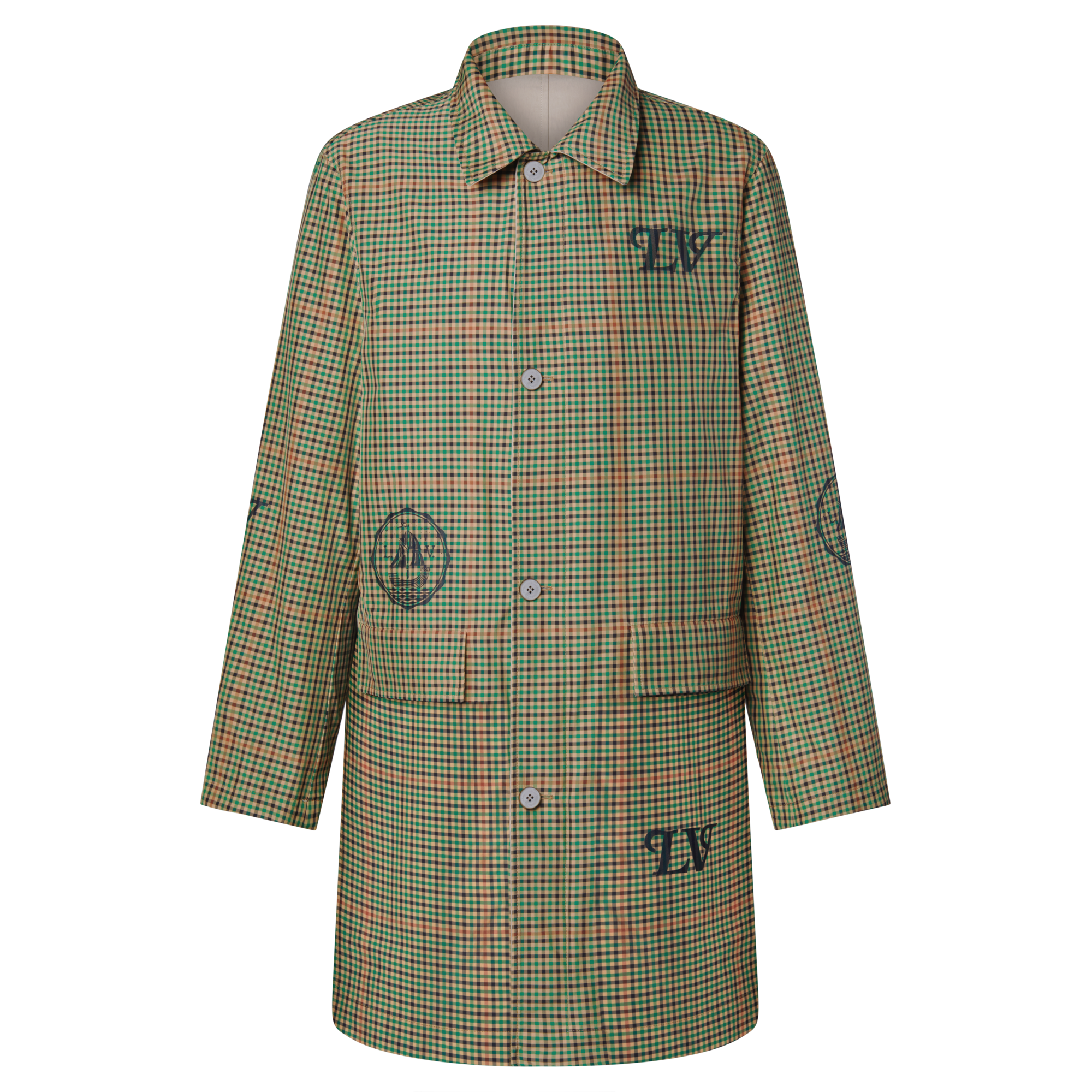 Men - Graphic Reversible Raincoat  Men Ready-to-Wear Outerwear and Coats | LOUIS VUITTON (Product zoom)