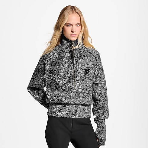 Women - Heathered Half-Zip Jumper Women Ready-to-Wear Tops and Shirts | LOUIS VUITTON (Product zoom)