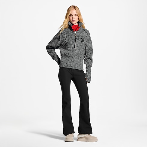 Women - Heathered Half-Zip Jumper Women Ready-to-Wear Tops and Shirts | LOUIS VUITTON (Product zoom)