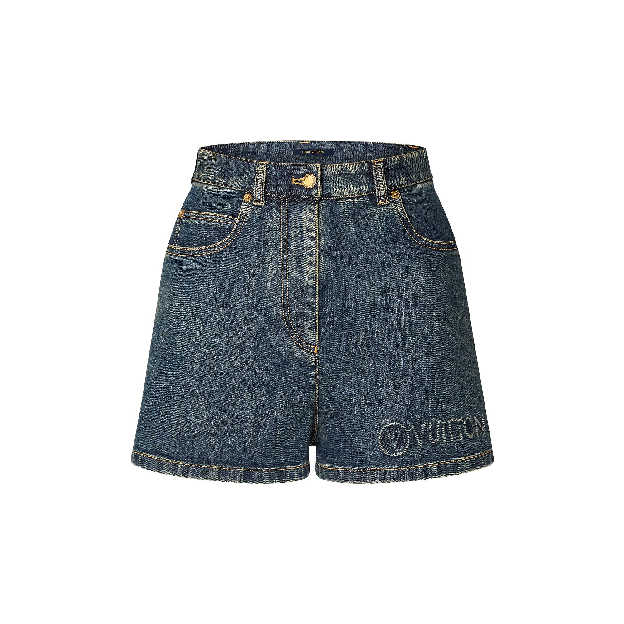 high-waisted Denim Mini Shorts Luxury - Navy - Size: 42 for Women - Louis Vuitton