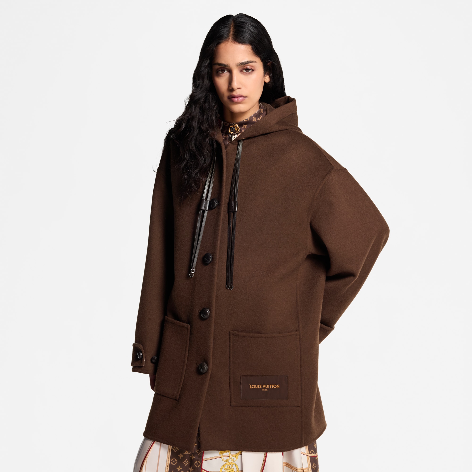 Women - Hooded Button-Up Coat  Women Ready-to-Wear Coats and Jackets | LOUIS VUITTON (Product zoom)