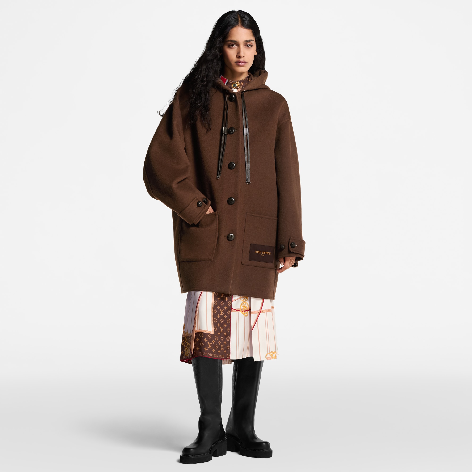 Women - Hooded Button-Up Coat  Women Ready-to-Wear Coats and Jackets | LOUIS VUITTON (Product zoom)