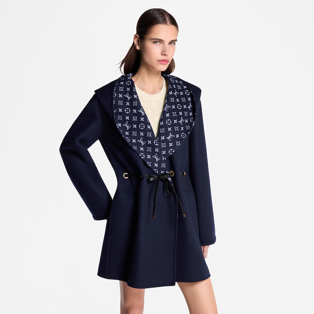 Hooded Drawstring Wrap Coat - Luxury Blue | LOUIS VUITTON