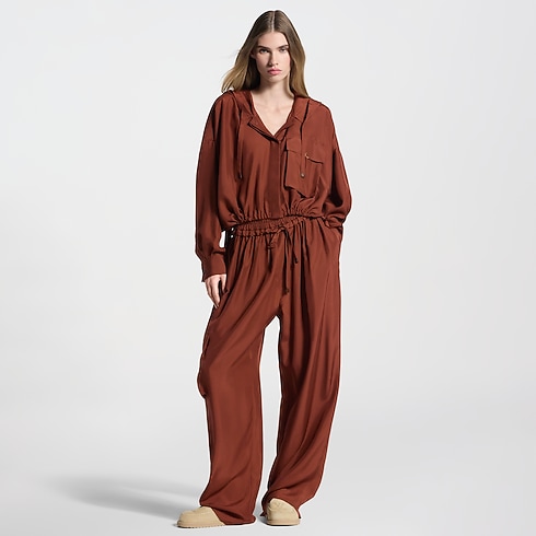 Women - Hooded Washed Silk Shirt Women Ready-to-Wear Tops | LOUIS VUITTON (Product zoom)