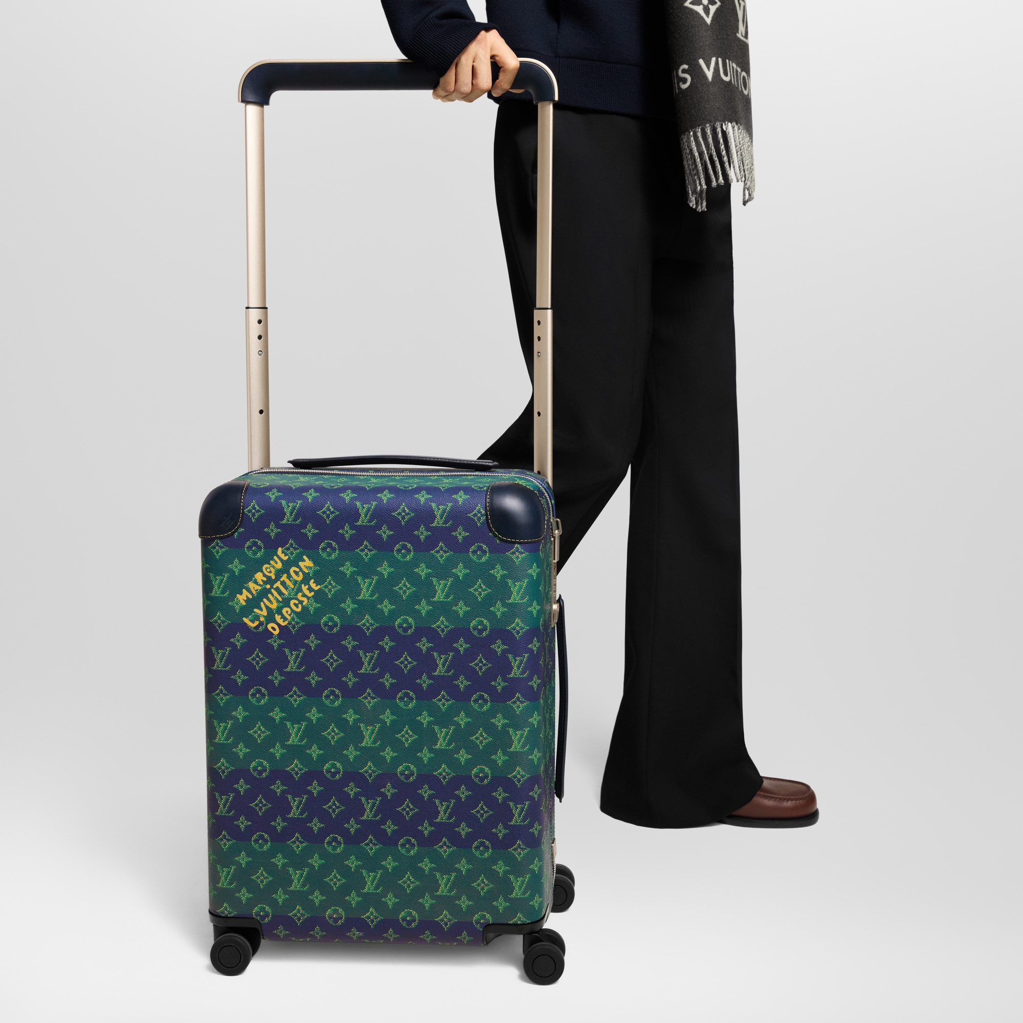 Men - Horizon 55 Suitcase Monogram Heritage Men Travel Rolling Luggage | LOUIS VUITTON (Product zoom)