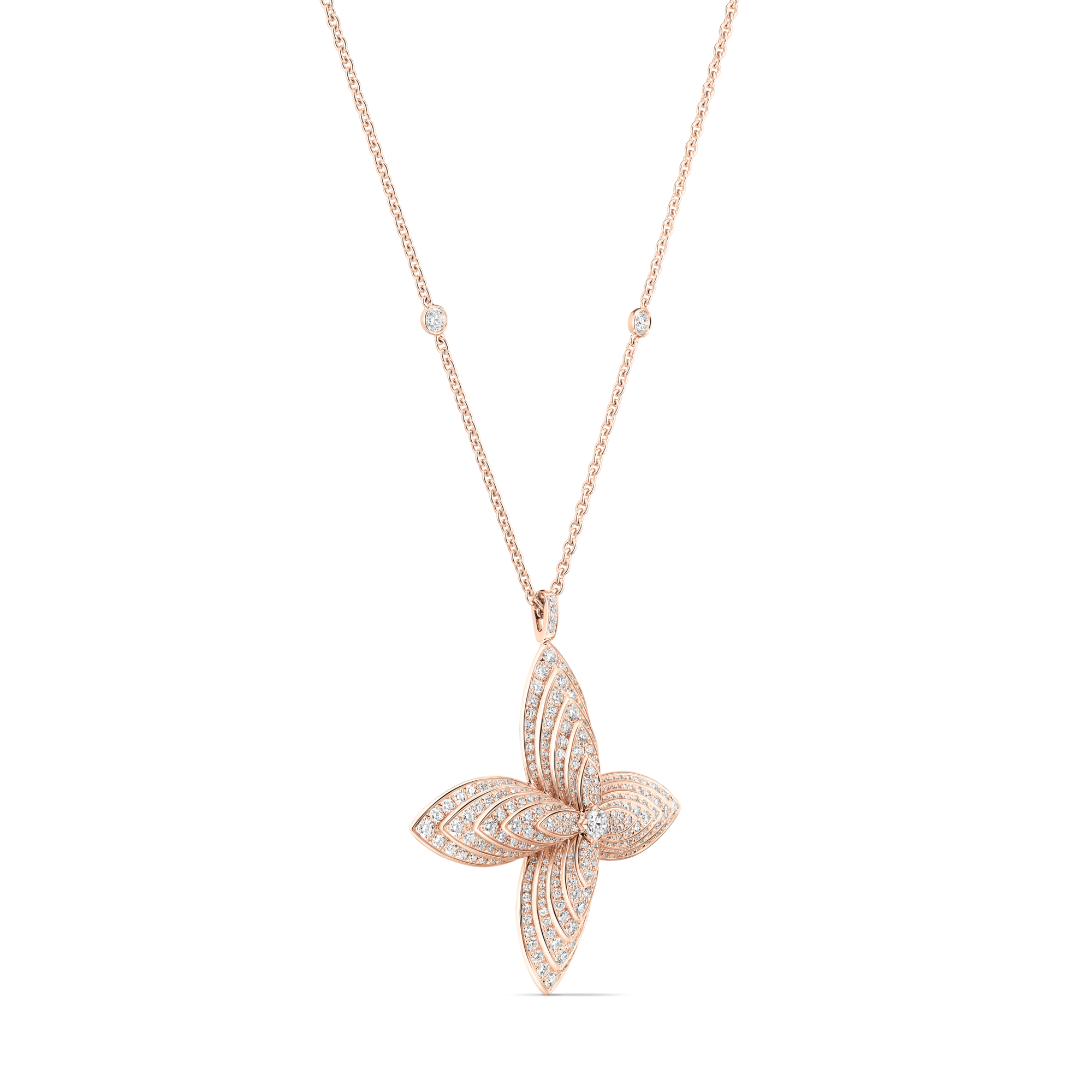 Les Extraordinaires - Idylle Blossom Pendant, Pink Gold and Diamonds  Les Extraordinaires Jewellery Necklaces and Pendants | LOUIS VUITTON (Product zoom)