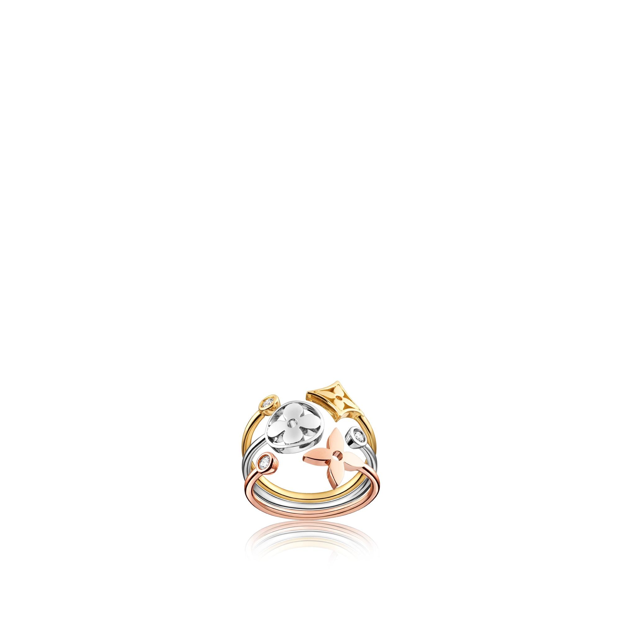 Jewellery - Idylle Blossom Ring, 3 Golds and Diamonds  Jewellery Categories All Fine Jewellery | LOUIS VUITTON (Product zoom)