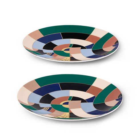 Trunks, Travel and Home - Illusion Set of 2 Dessert Plates Trunks, Travel and Home Home and Art of Dining Art of Dining | LOUIS VUITTON (Product zoom)