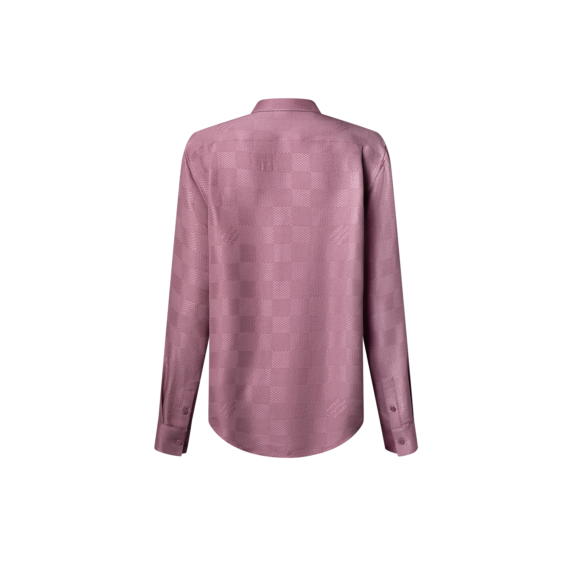 Men - Jacquard Damier Long-Sleeved Silk Shirt  Men Ready-to-Wear Shirts | LOUIS VUITTON (Product zoom)