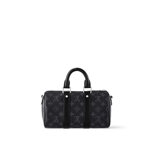 Men - Keepall Bandoulière 25 Bag Monogram Eclipse Men Bags All Bags | LOUIS VUITTON (Product zoom)