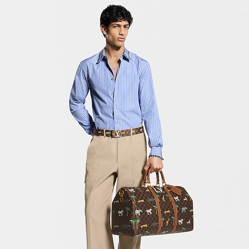 Bags and Small Leather Goods - Keepall Bandoulière 50 Bag Damier Other Bags and Small Leather Goods Men's Bags LV Icons | LOUIS VUITTON (Product zoom)