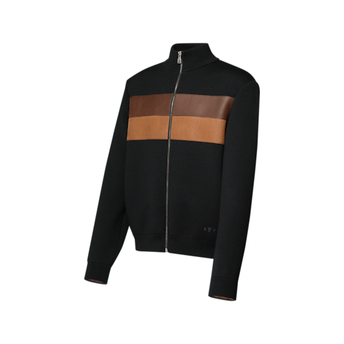 Men - Knit Blouson With Leather Bands Men Ready-to-Wear All Ready-to-Wear | LOUIS VUITTON (Product zoom)