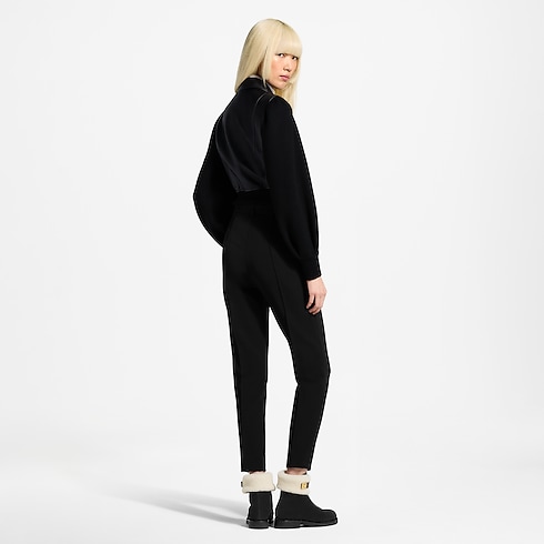 Women - Knit Sleeve Leather Jacket Women Ready-to-Wear Coats and Jackets | LOUIS VUITTON (Product zoom)