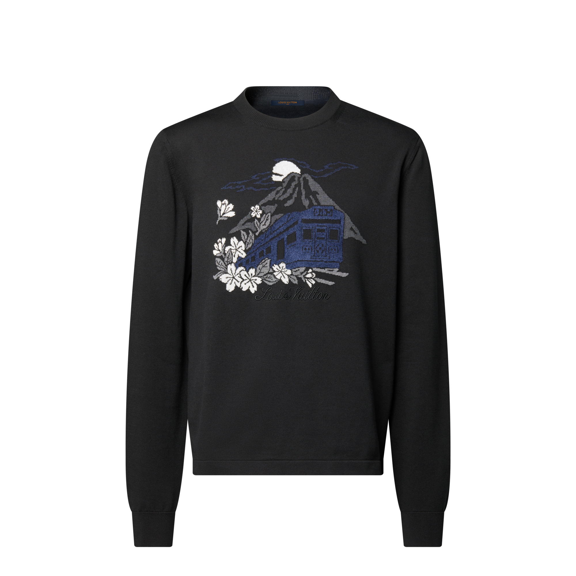 Men - Knitted Long-Sleeved Crewneck  Men Ready-to-Wear All Ready-to-Wear | LOUIS VUITTON (Product zoom)