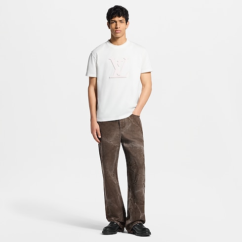 Men - Laser Cut Signature T-Shirt Men Ready-to-Wear T-Shirts and Polos | LOUIS VUITTON (Product zoom)