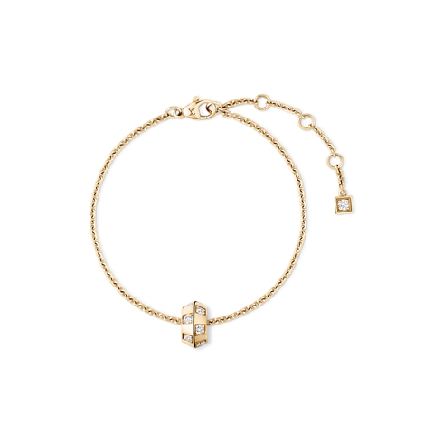 Jewellery - Le Damier de Louis Vuitton Chain Bracelet, Yellow Gold and Diamonds Jewellery Categories Bracelets | LOUIS VUITTON (Product zoom)