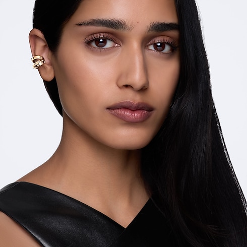 Jewellery - Le Damier de Louis Vuitton Double Ear Cuff, Yellow Gold and Diamonds Jewellery Categories Earrings | LOUIS VUITTON (Product zoom)