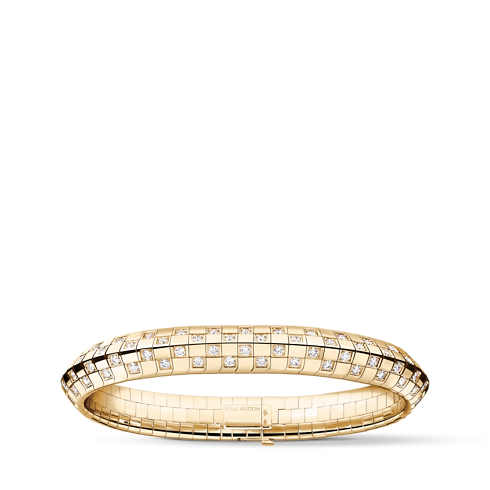 Jewellery - Le Damier de Louis Vuitton Double Row Bracelet, Yellow Gold and Diamonds Jewellery Categories Bracelets | LOUIS VUITTON (Product zoom)