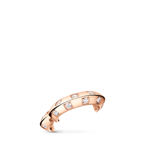 Jewellery - Le Damier de Louis Vuitton Ear Cuff, Rose Gold and Diamonds Jewellery Categories Earrings | LOUIS VUITTON (Product zoom)