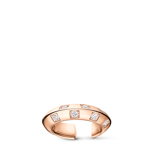 Jewellery - Le Damier de Louis Vuitton Ear Cuff, Rose Gold and Diamonds Jewellery Categories Earrings | LOUIS VUITTON (Product zoom)