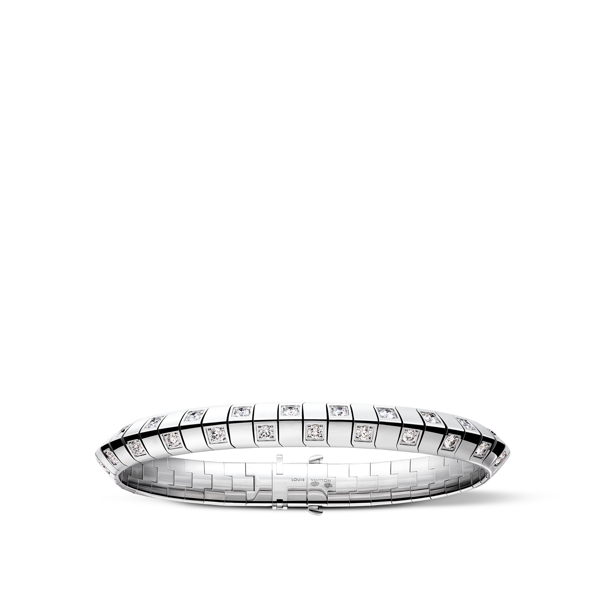 Jewellery - Le Damier de Louis Vuitton Large Bracelet, White Gold and Diamonds  Jewellery Categories Bracelets | LOUIS VUITTON (Product zoom)