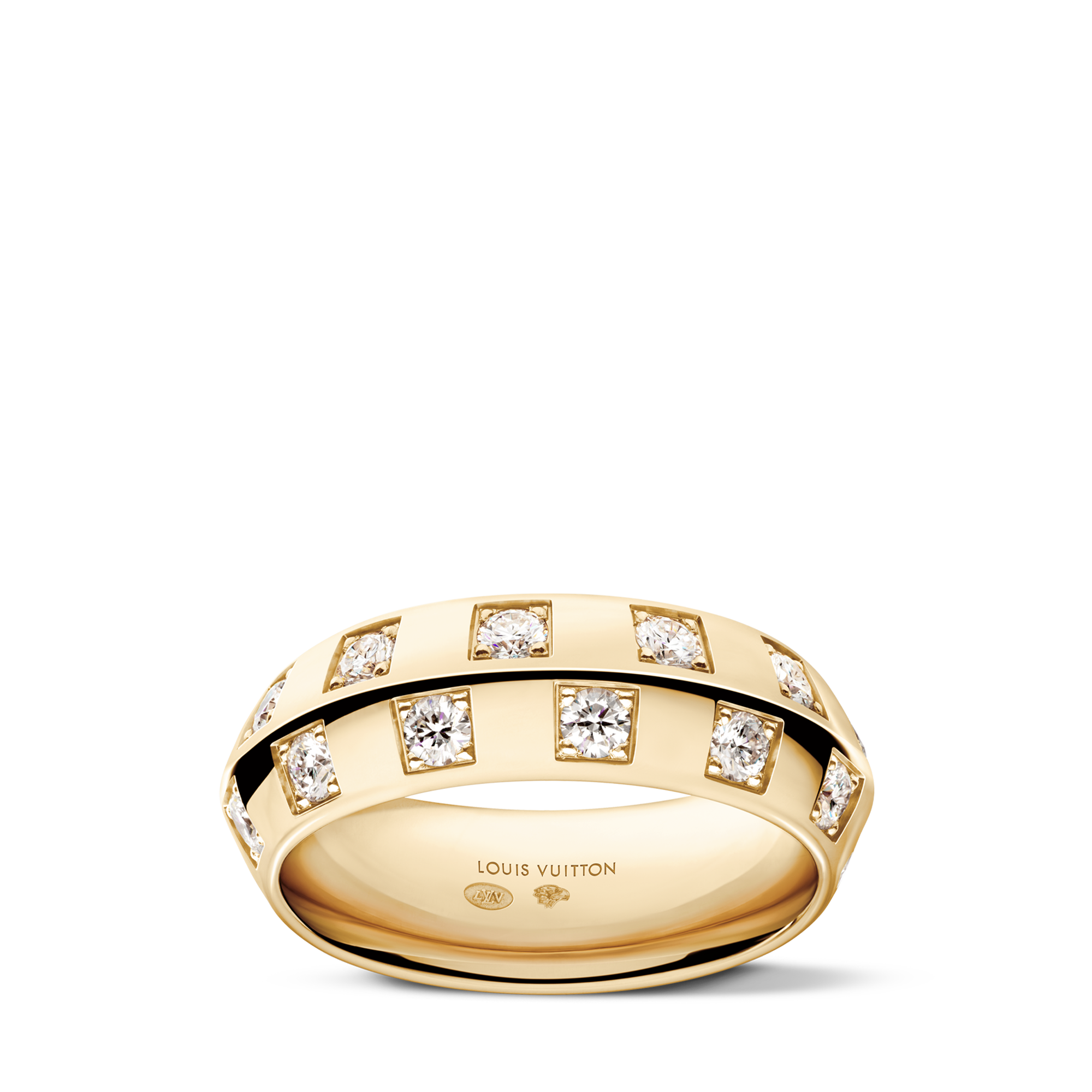 Jewellery - Le Damier de Louis Vuitton Large Ring, Yellow Gold and Diamonds  Jewellery Categories Rings | LOUIS VUITTON (Product zoom)
