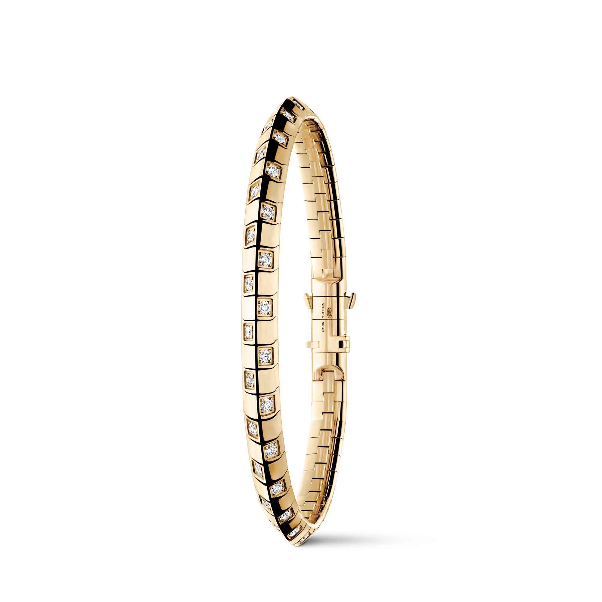 Jewellery - Le Damier de Louis Vuitton Medium Bracelet, Yellow Gold and Diamonds  Jewellery Categories Bracelets | LOUIS VUITTON (Product zoom)