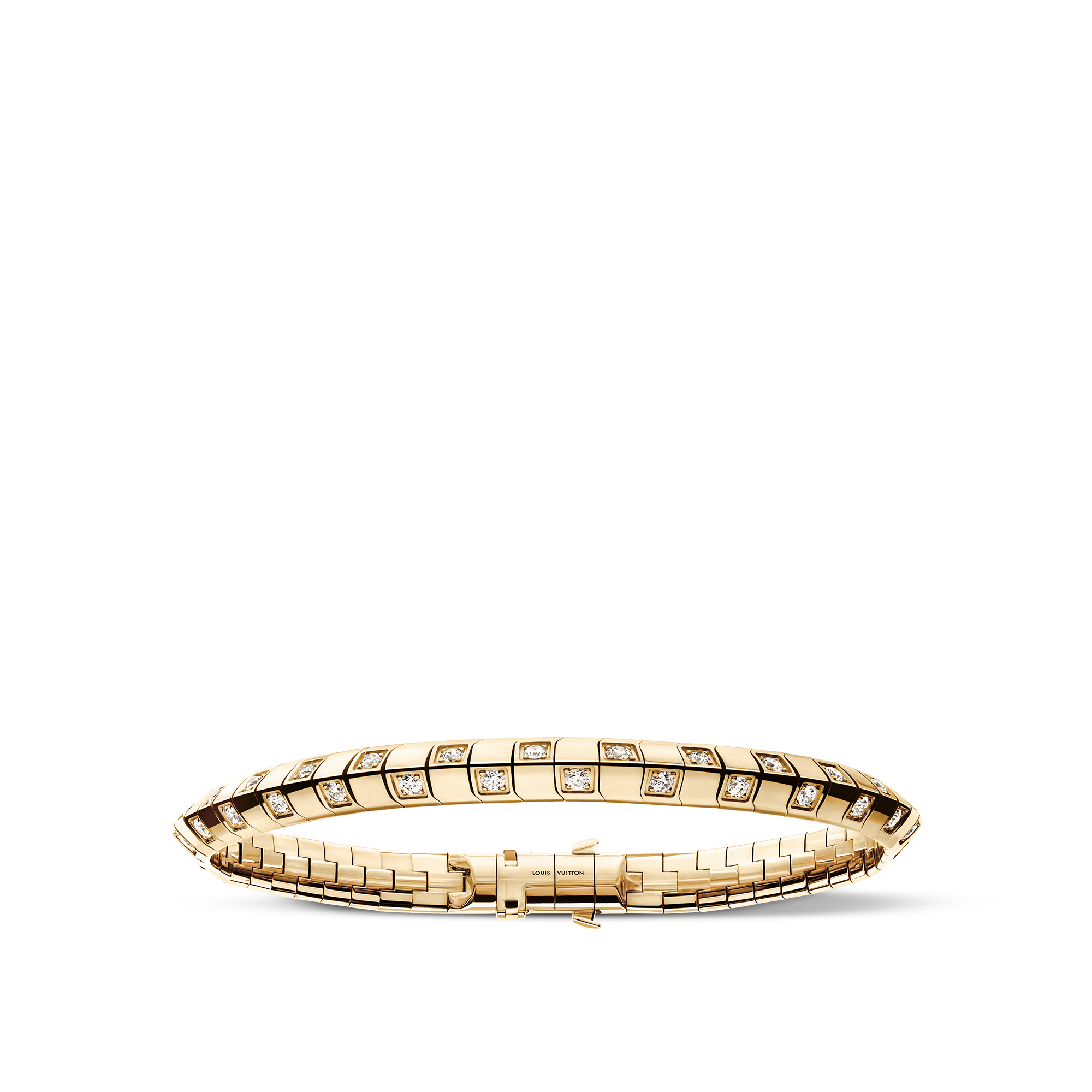 Jewellery - Le Damier de Louis Vuitton Medium Bracelet, Yellow Gold and Diamonds  Jewellery Categories Bracelets | LOUIS VUITTON (Product zoom)