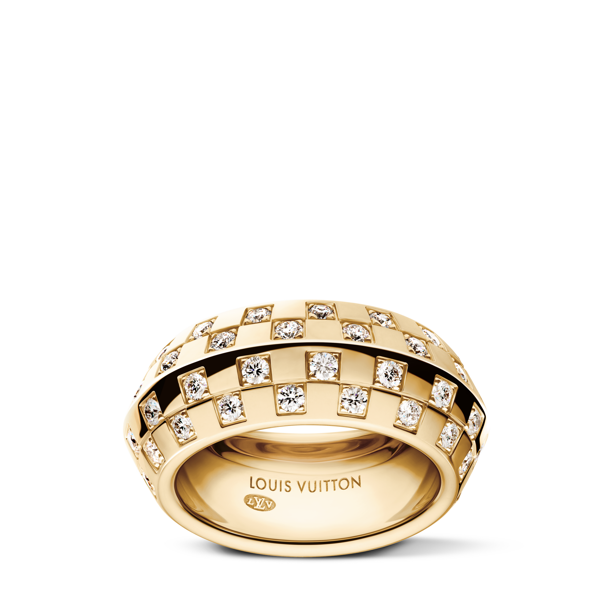 Jewellery - Le Damier de Louis Vuitton Ring, Yellow Gold and Diamonds  Jewellery Categories Rings | LOUIS VUITTON (Product zoom)