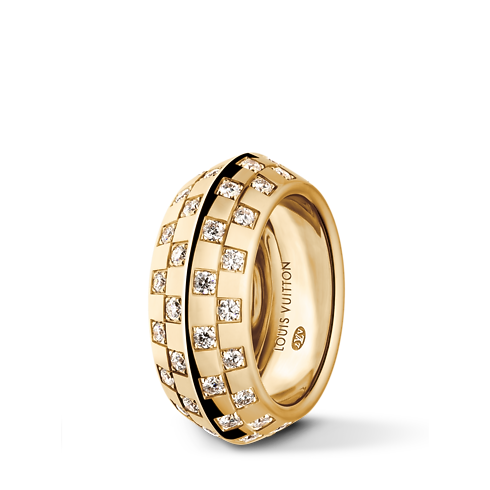 Jewellery - Le Damier de Louis Vuitton Ring, Yellow Gold and Diamonds Jewellery Categories Rings | LOUIS VUITTON (Product zoom)