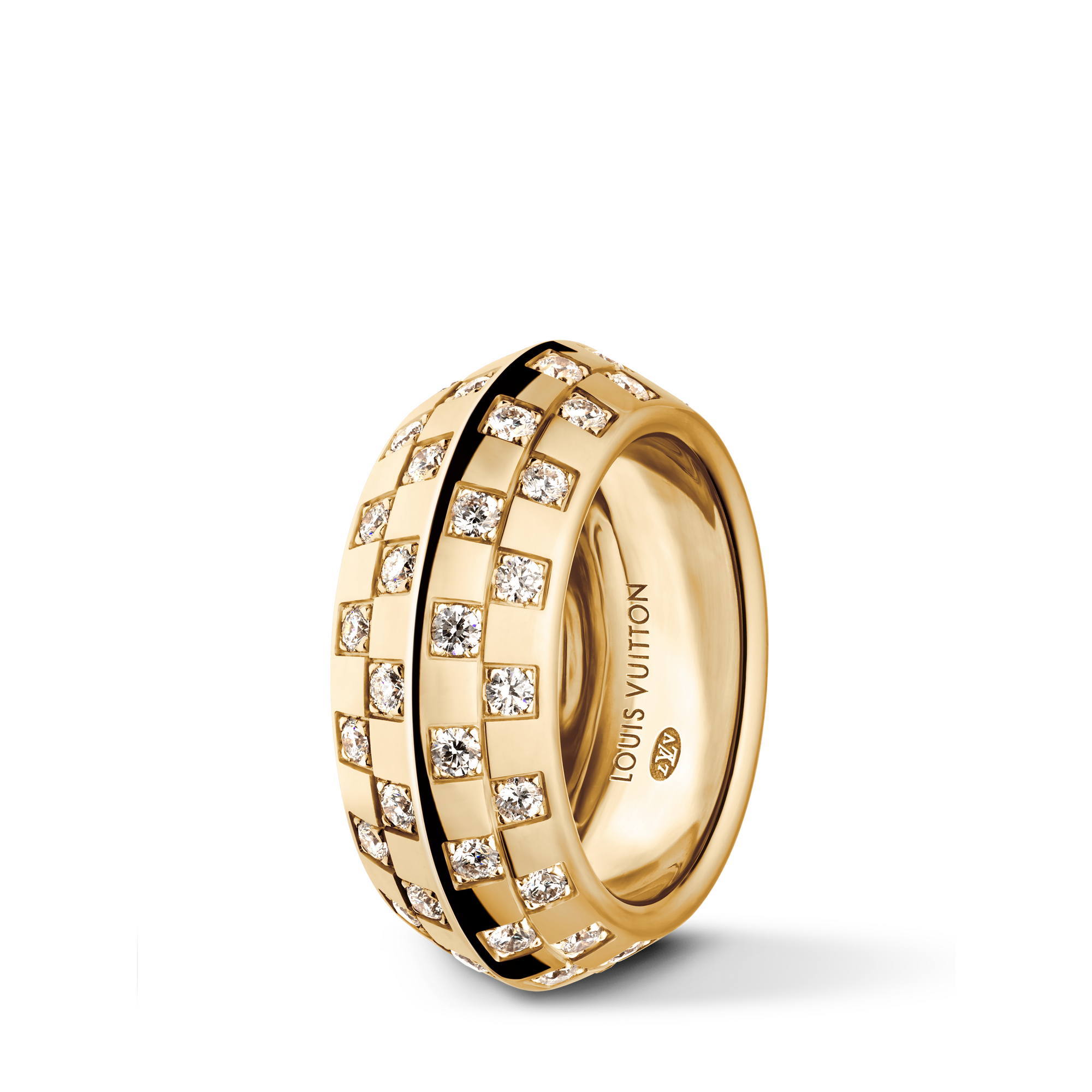 Jewellery - Le Damier de Louis Vuitton Ring, Yellow Gold and Diamonds  Jewellery Categories Rings | LOUIS VUITTON (Product zoom)