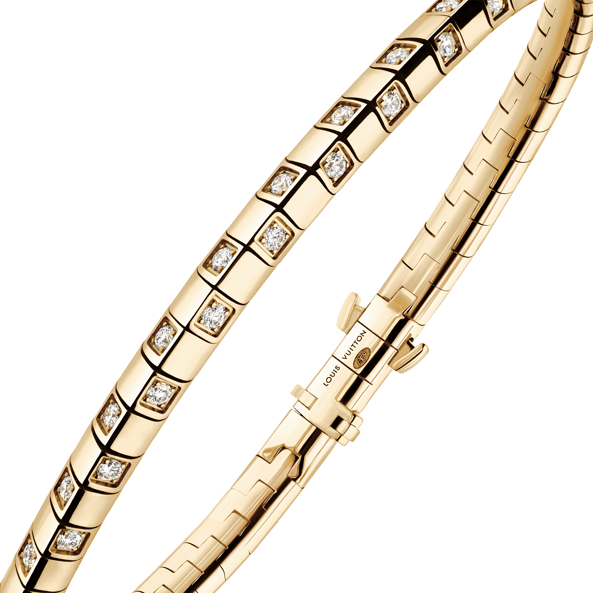Jewellery - Le Damier de Louis Vuitton Small Bracelet, Yellow Gold and Diamonds  Jewellery Categories Bracelets | LOUIS VUITTON (Product zoom)