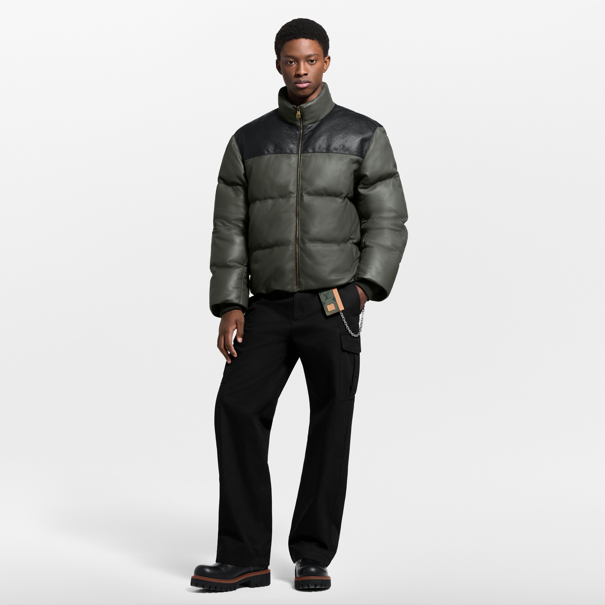 Men - Leather Down Jacket  Men Ready-to-Wear Outerwear and Coats | LOUIS VUITTON (Product zoom)