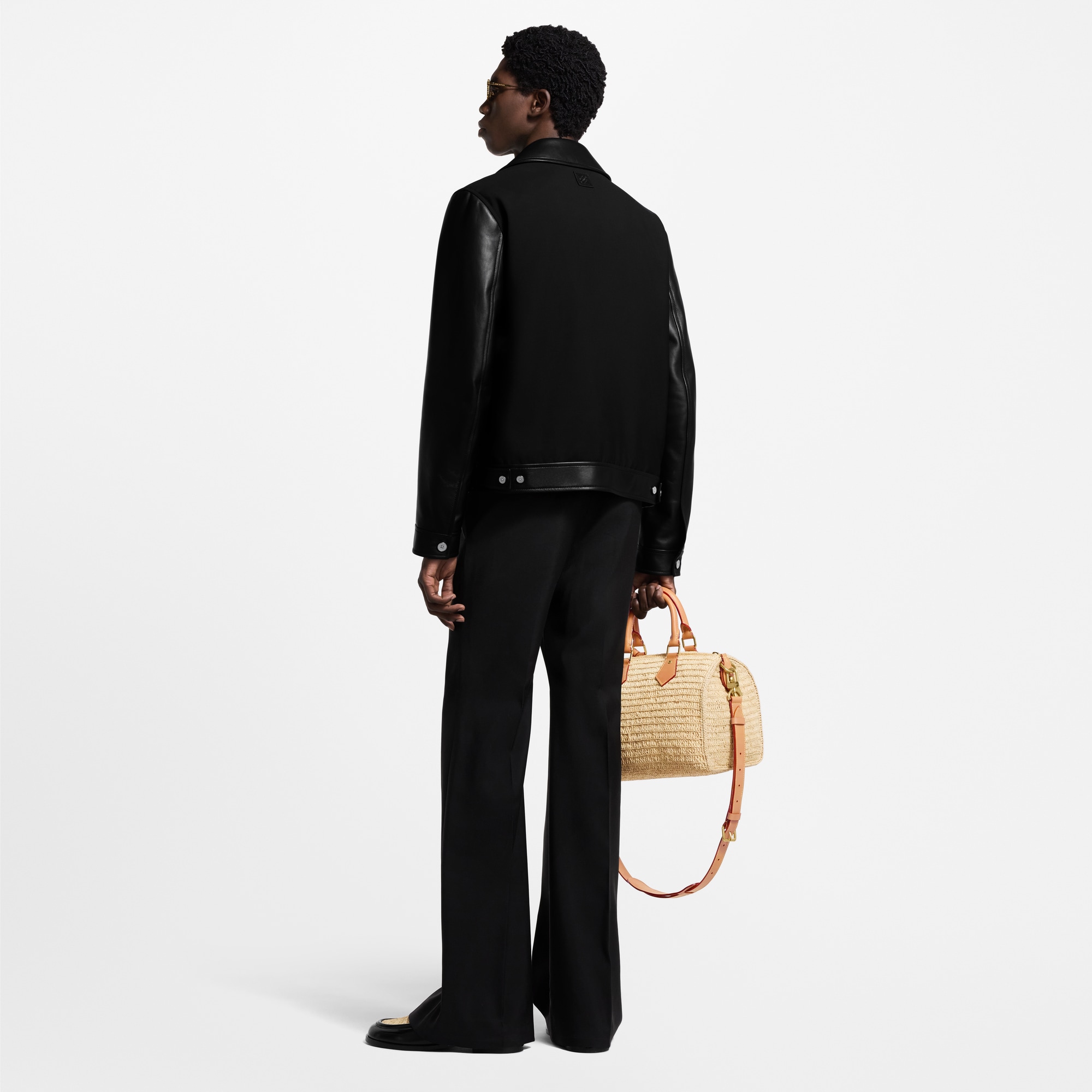 Men - Leather Mix Blouson  Men Ready-to-Wear Outerwear and Coats | LOUIS VUITTON (Product zoom)