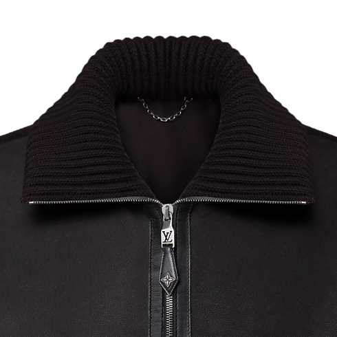 Men - Leather Mix Blouson Men Ready-to-Wear All Ready-to-Wear | LOUIS VUITTON (Product zoom)