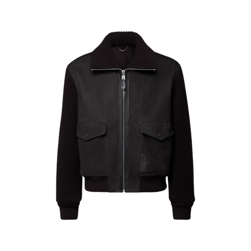 Men - Leather Mix Blouson Men Ready-to-Wear All Ready-to-Wear | LOUIS VUITTON (Product zoom)