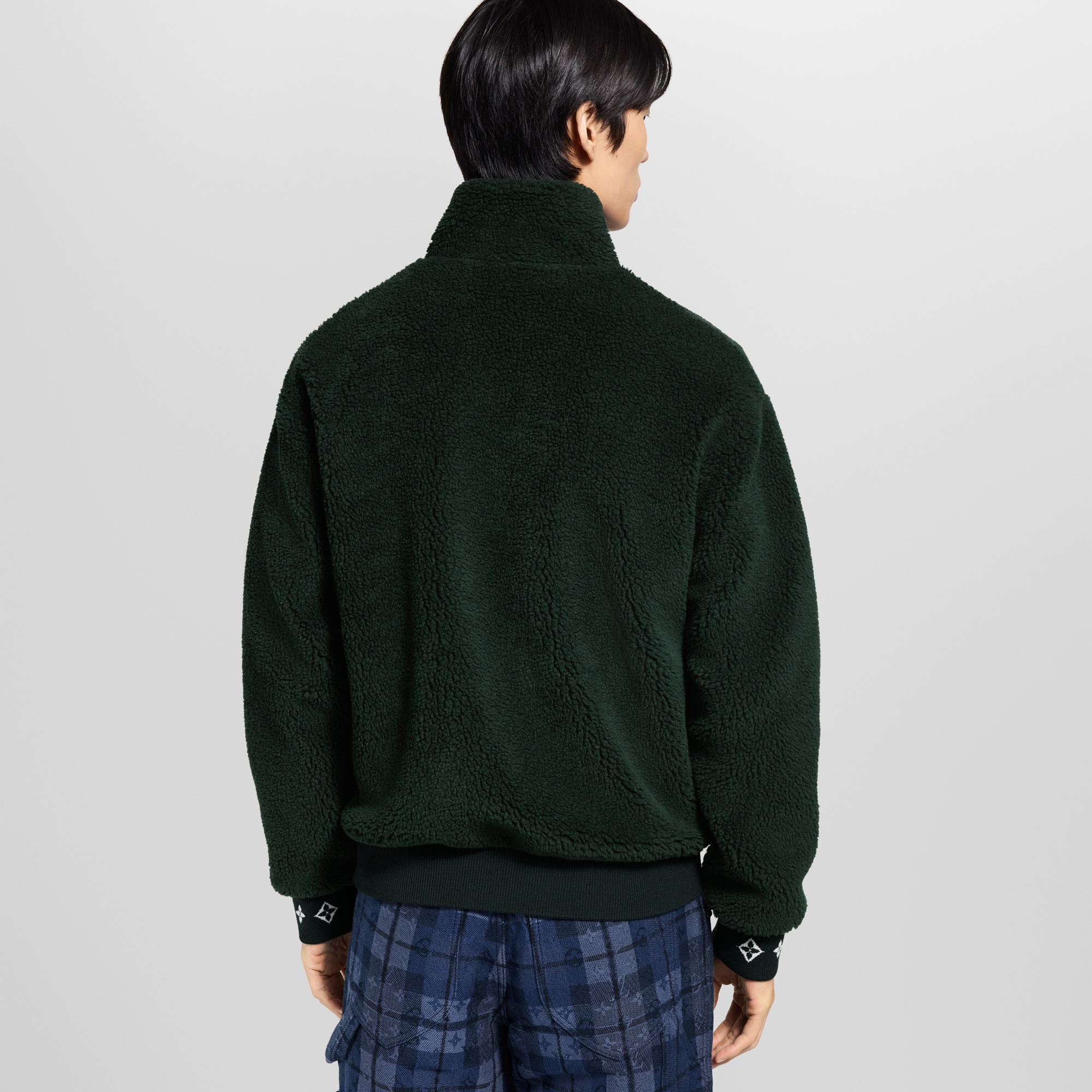 Men - Leather Patch Fleece Blouson  Men Ready-to-Wear All Ready-to-Wear | LOUIS VUITTON (Product zoom)