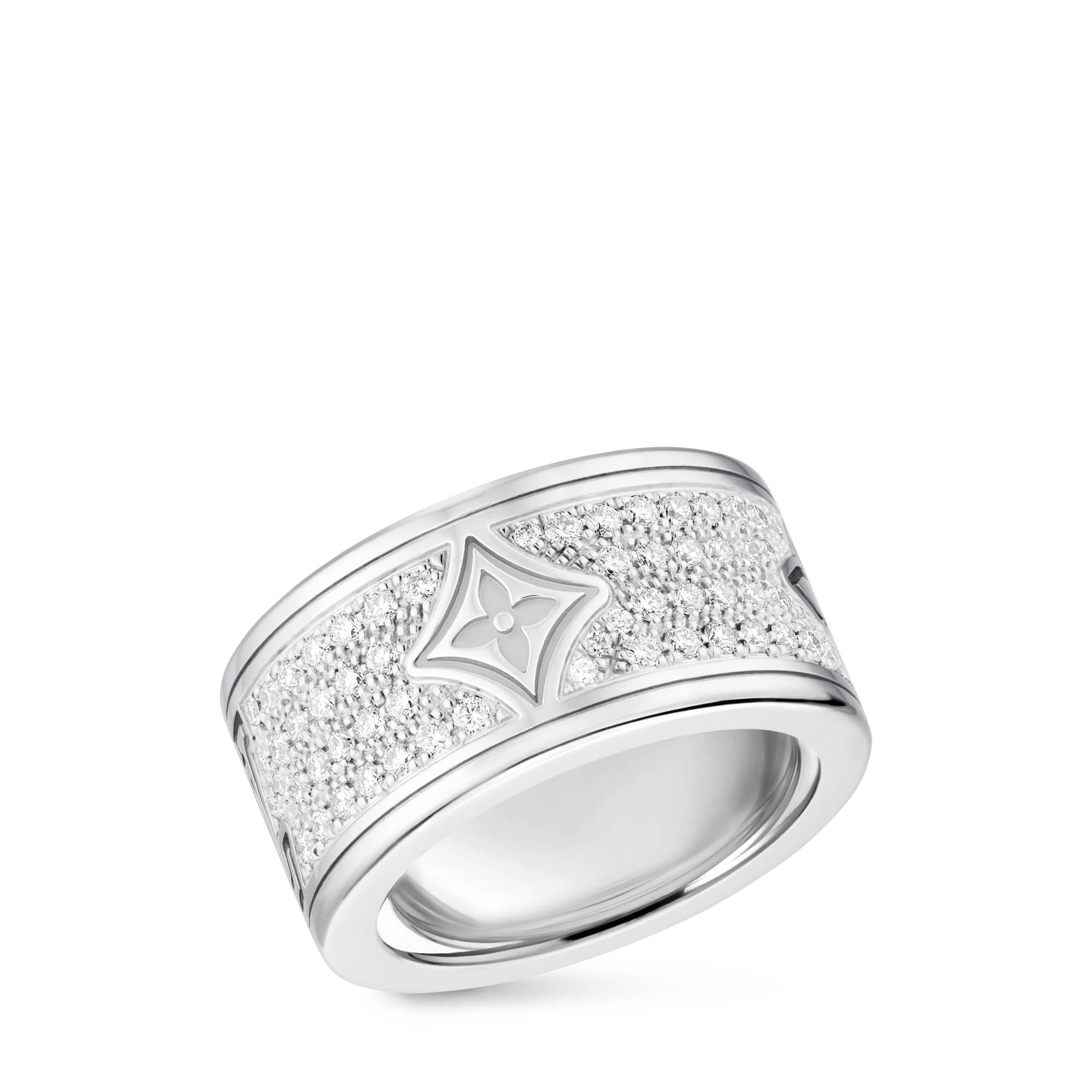 Jewellery - Les Gastons Vuitton Large Ring, White Gold and Diamonds  Jewellery Categories Rings | LOUIS VUITTON (Product zoom)