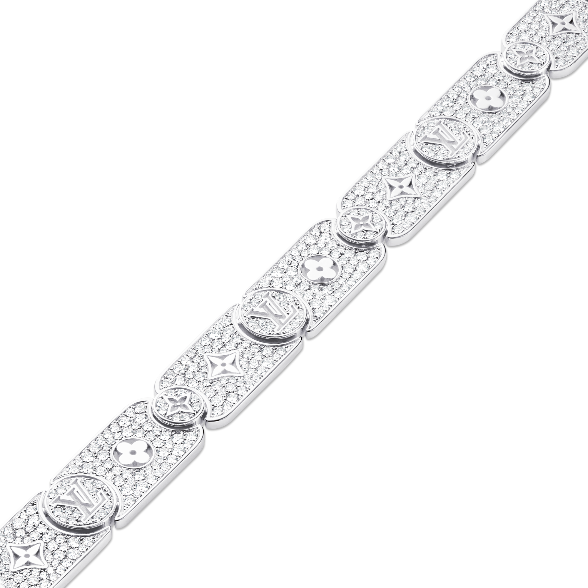 Jewellery - Les Gastons Vuitton Masterpiece Gourmette Bracelet, White Gold and Diamonds  Jewellery Categories Bracelets | LOUIS VUITTON (Product zoom)