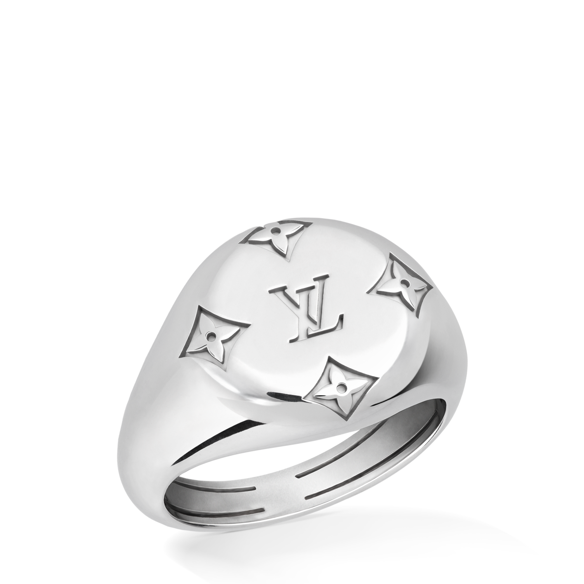 Jewellery - Les Gastons Vuitton Signet Ring, White Gold  Jewellery Categories Rings | LOUIS VUITTON (Product zoom)
