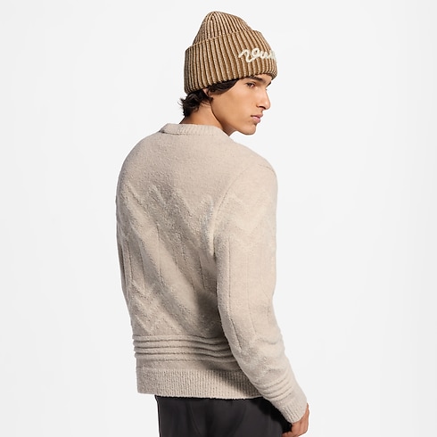 Men - Long-Sleeved Jacquard Signature Jumper Men Ready-to-Wear All Ready-to-Wear | LOUIS VUITTON (Product zoom)