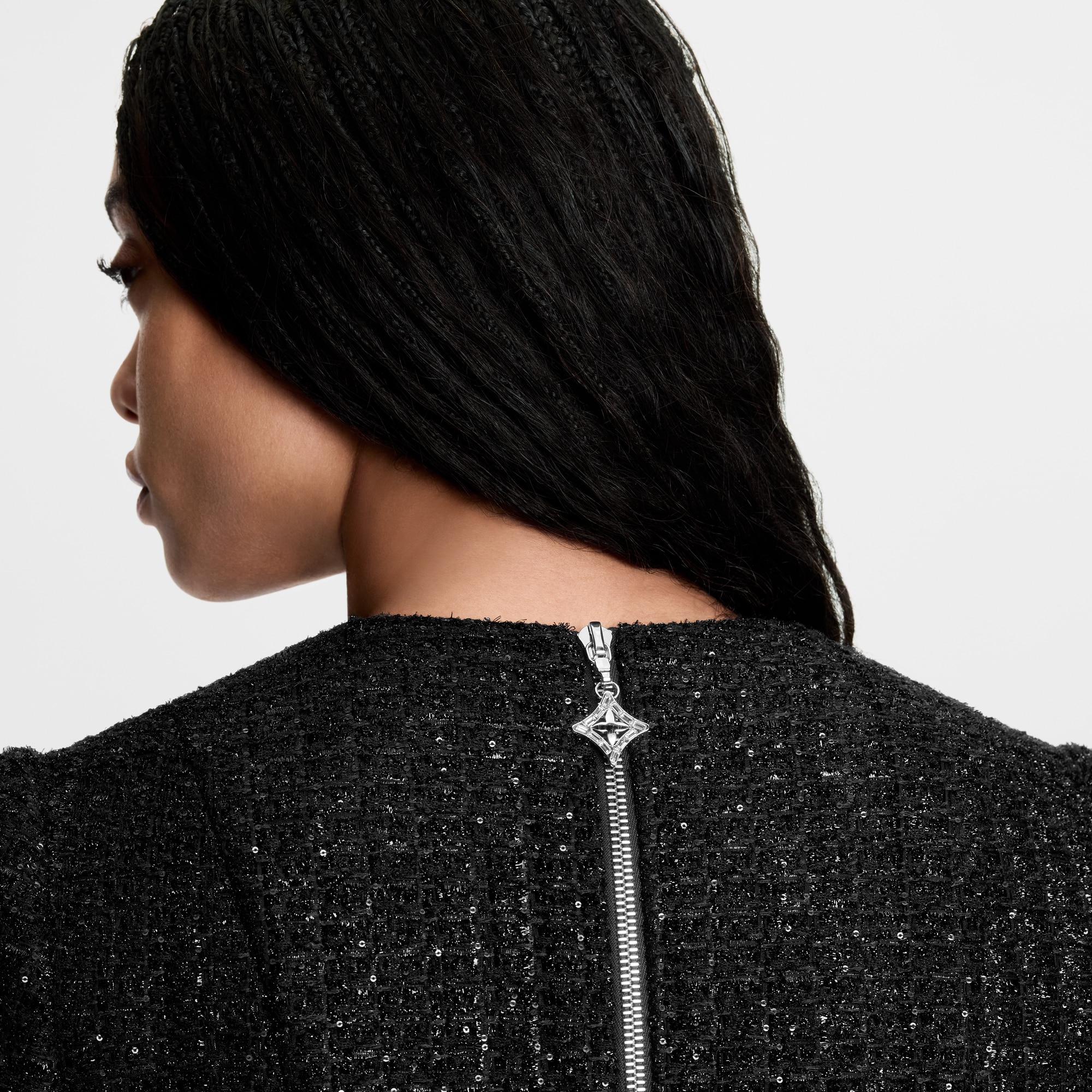 Women - Lurex Tweed Box Pleat Dress  Women Ready-to-Wear Dresses | LOUIS VUITTON (Product zoom)