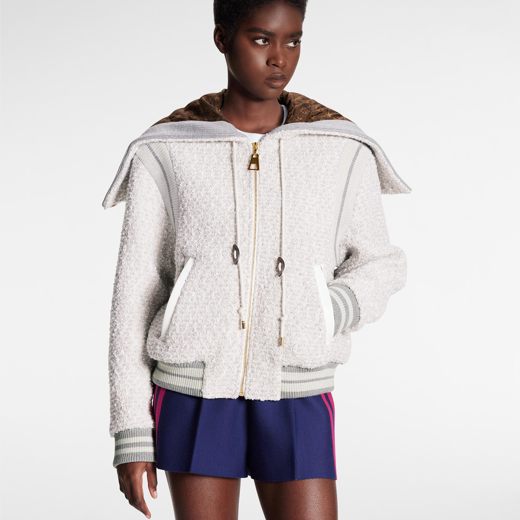 Lurex Tweed Varsity Bomber Jacket 