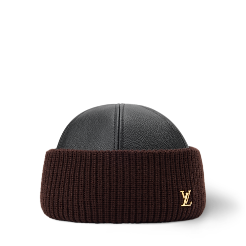 Women - LV Arctic Leather and Knit Beanie S00 Women Accessories Hats & Caps | LOUIS VUITTON (Product zoom)