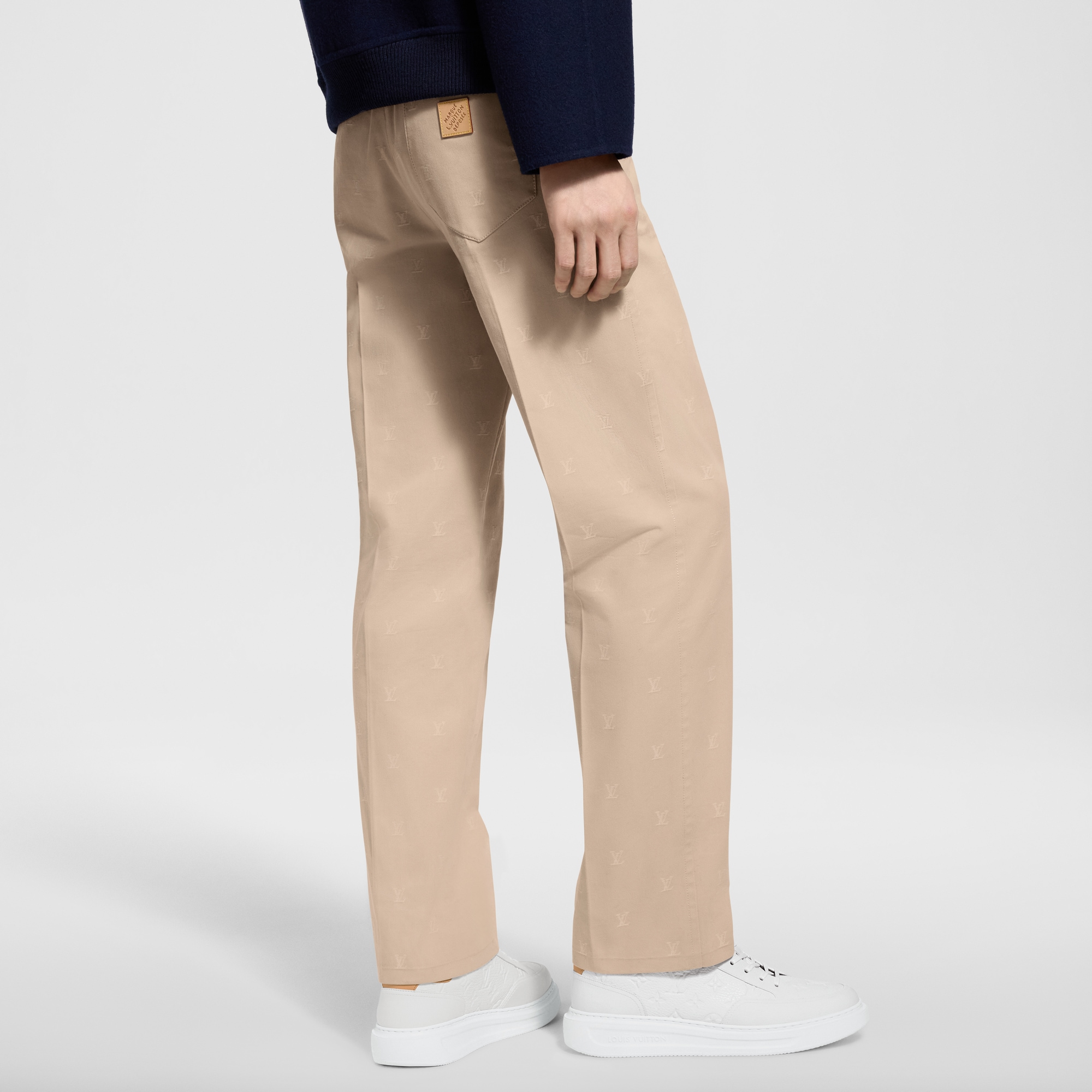 Men - LV Blason Cotton Jacquard Chino Trousers  Men Ready-to-Wear Trousers | LOUIS VUITTON (Product zoom)