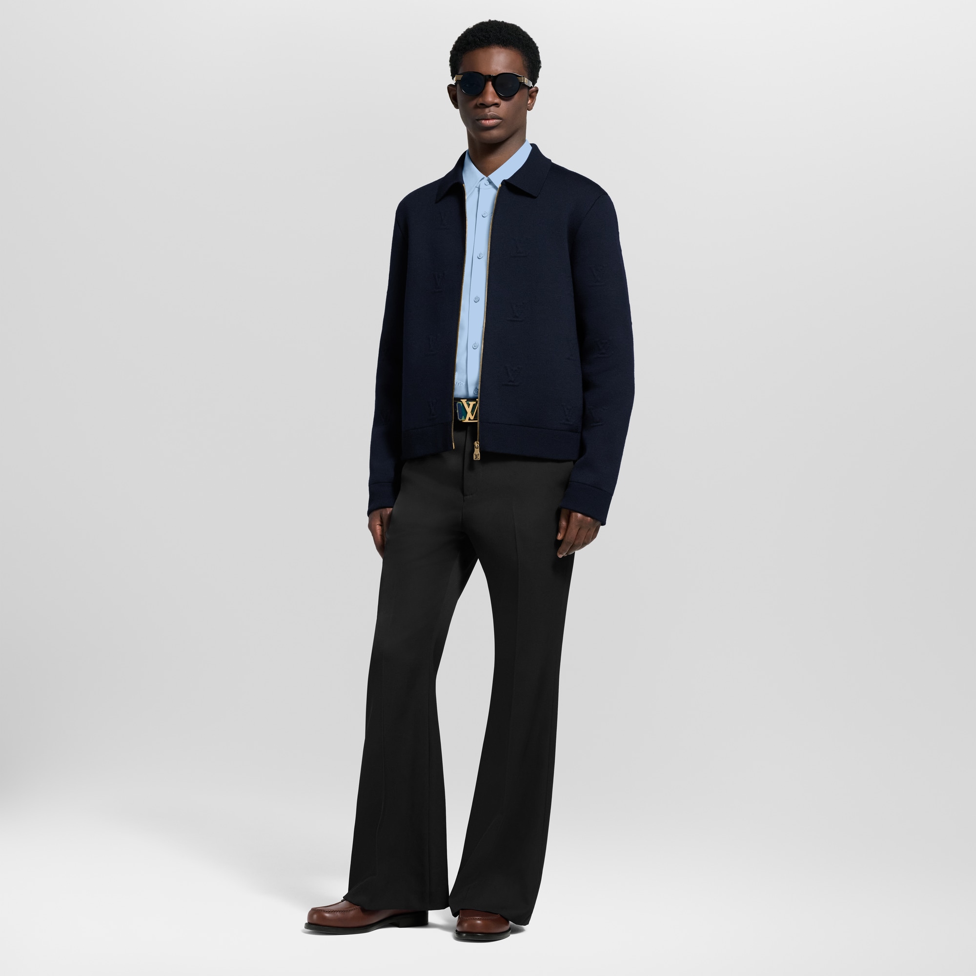 Men - LV Blason Embossed Zipped Blouson  Men Ready-to-Wear All Ready-to-Wear | LOUIS VUITTON (Product zoom)