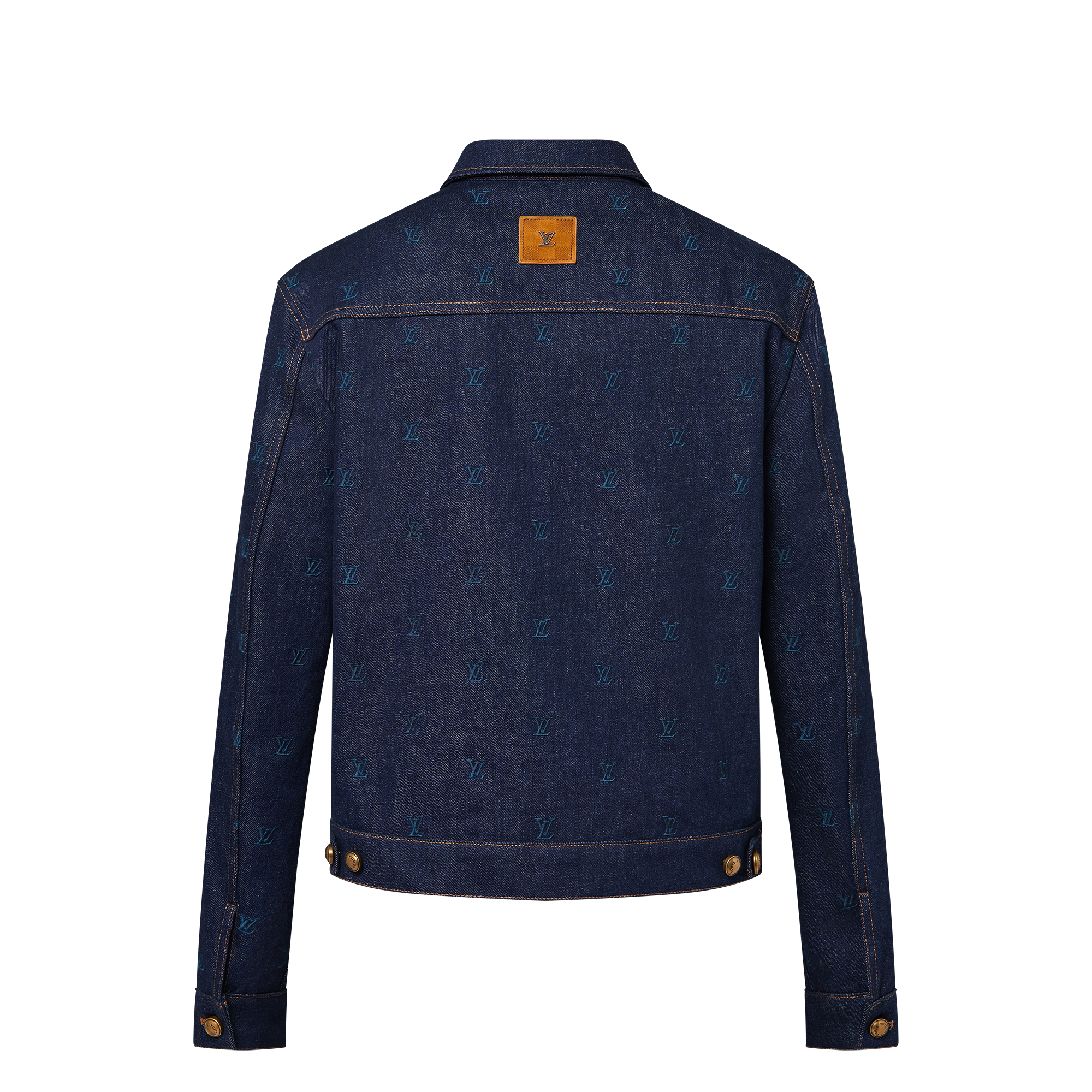 Men - LV Blason Embroidered Denim Blouson  Men Ready-to-Wear Outerwear and Coats | LOUIS VUITTON (Product zoom)