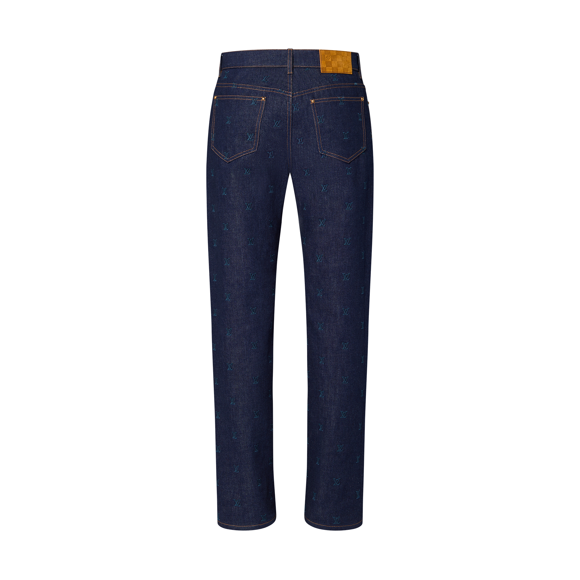 Men - LV Blason Embroidered Denim Trousers  Men Ready-to-Wear Denim Collection | LOUIS VUITTON (Product zoom)