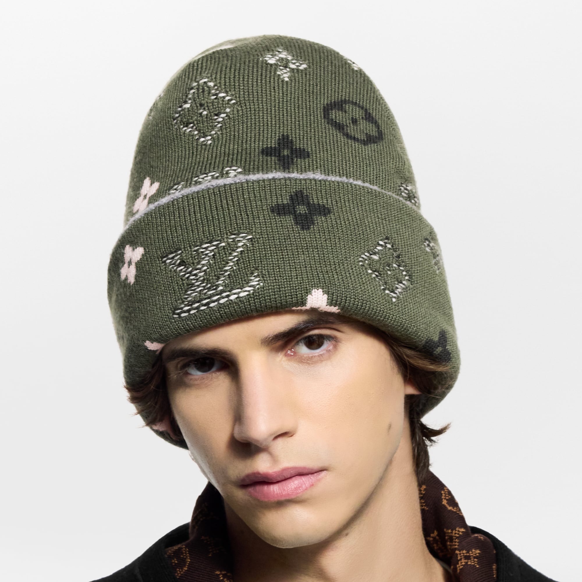 Men - LV Crush Monogram Surplus Beanie S00 Men Accessories Hats, Beanies and Gloves | LOUIS VUITTON (Product zoom)